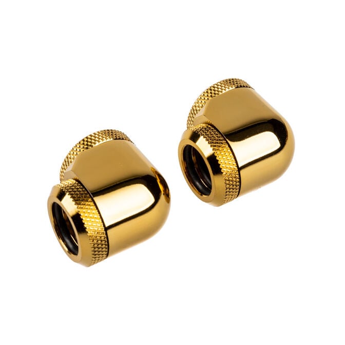 Corsair Hydro X Series XF Hardline Adapter 90 Grad 14mm AD auf 14mm AD Hardtube - 2er Pack, gold image number 1