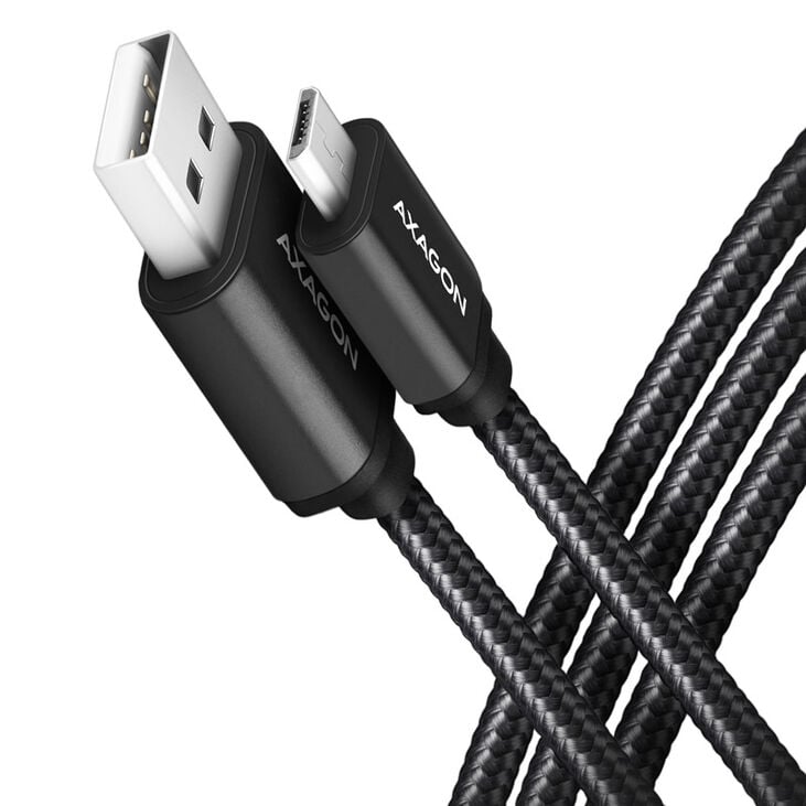 AXAGON BUMM-AM10AB Kabel Micro-USB auf USB-A 2.0, schwarz - 1m image number 0