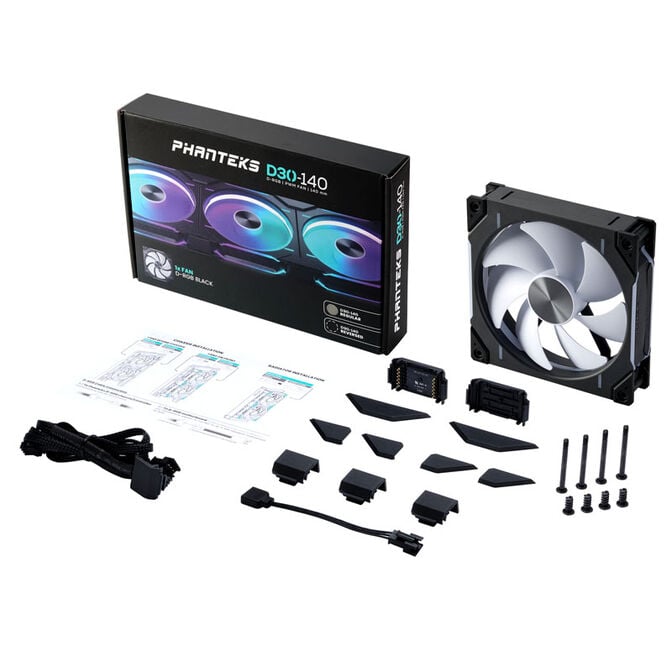 PHANTEKS D30 PWM Regular Airflow, D-RGB L&uuml;fter - 140mm, schwarz image number 8