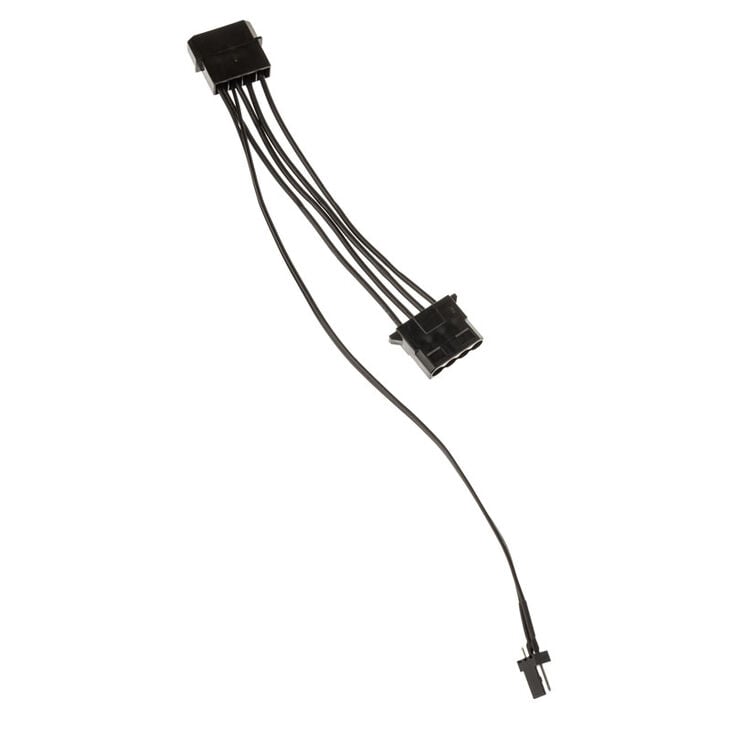 Kolink Lüfter Adapterkabel 3-Pin zu 2x 4-Pin Molex - 245mm, schwarz image number 1
