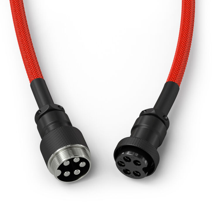 Glorious GMMK Coiled Cable Crimson Red, Spiralkabel, USB-C/USB-A - rot/schwarz image number 3