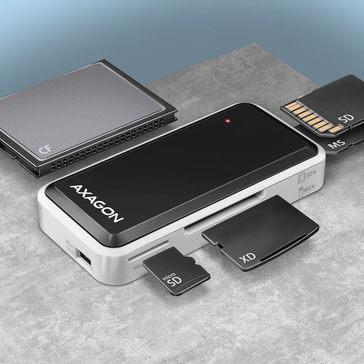AXAGON CRE-X1 Externer Mini-Kartenleser, 5-slot image number 2