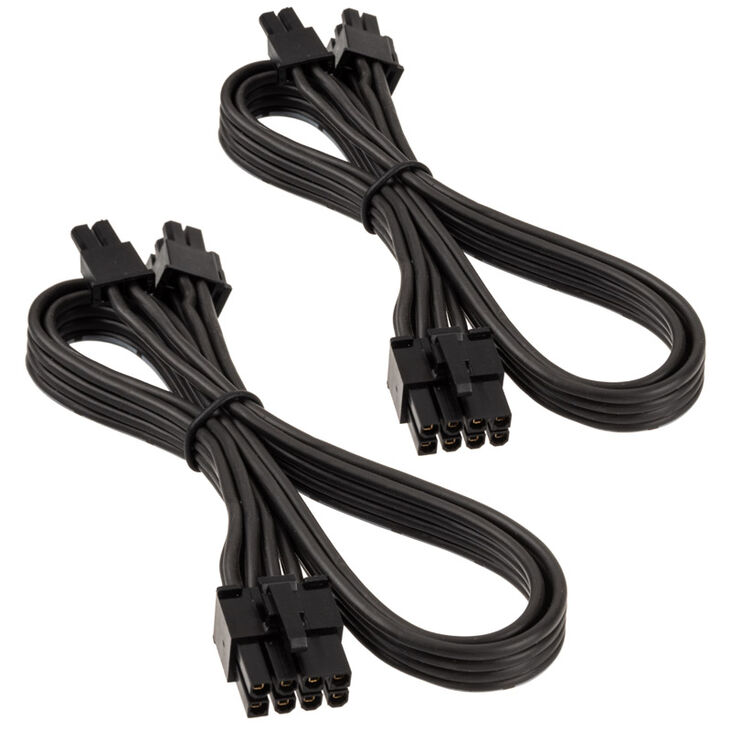 SilverStone 8 Pin PCIe to 6+2 Pin PCIe Cable 350mm - black image number 1