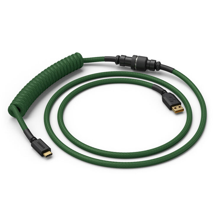 Glorious Coiled Cable Forest Green, USB-C auf USB-A Spiralkabel - 1,37m, grün image number 0