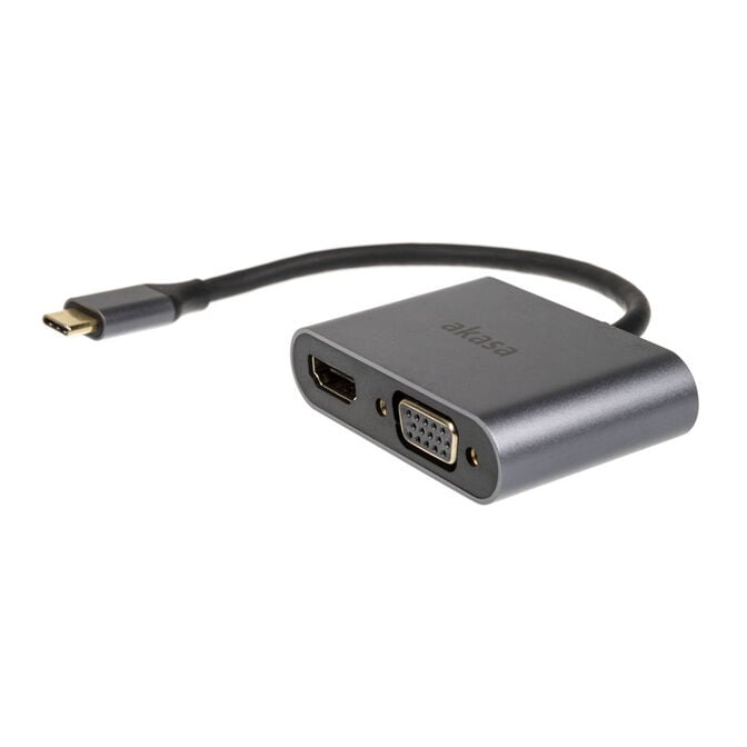 Akasa USB Typ C 2-In-1 Display-Adapter - silber image number 1