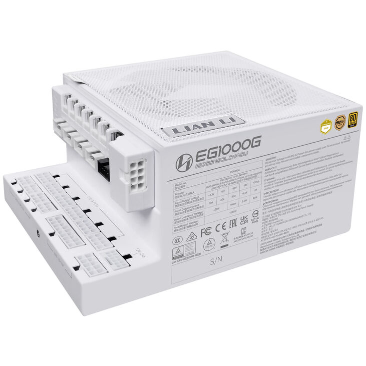 Lian Li EDGE GOLD 1000 80 PLUS Gold power supply, PCIe 5.1, ATX 3.1 - 1,000 watts, white, including USB hub image number 2