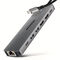 AXAGON HMC-7HX2 USB Hub, 2x USB-A, 1x USB-C, 2x HDMI 2.0, 1x RJ45, 100W PD &ndash; silver