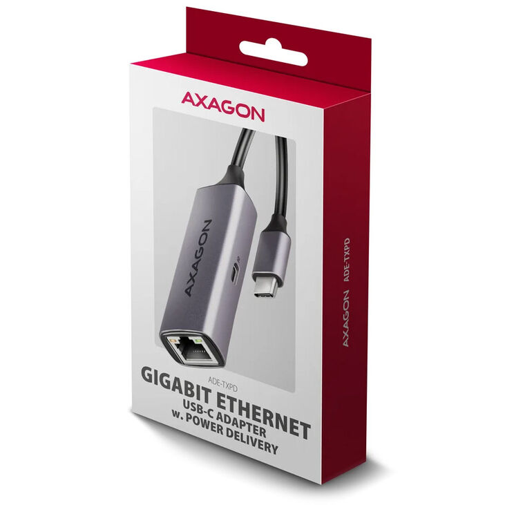 AXAGON ADE-TXPD Gigabit Ethernet Adapter, USB-C - titangrau image number 2