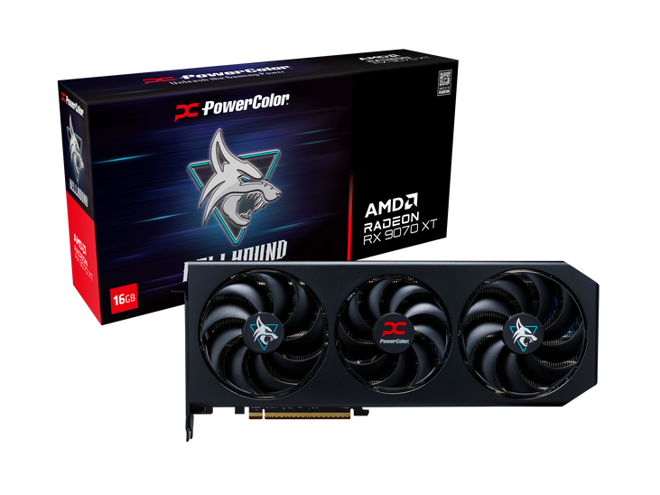 PowerColor Hellhound Radeon RX 9070 XT OC Graphics Card, 16384 MB GDDR6 image number 0