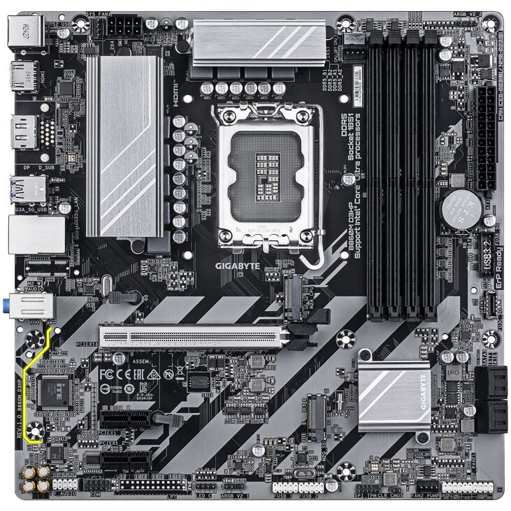 GIGABYTE B860M D3HP Mainboard, Sockel 1851, Intel B860, mATX, DDR5 image number 2