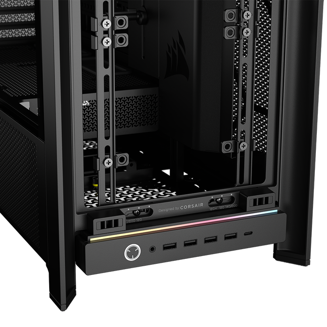 Corsair Frame 5000D RS ARGB PC Case, Mid-Tower, E-ATX, RGB, Tempered Glass - Black image number 8