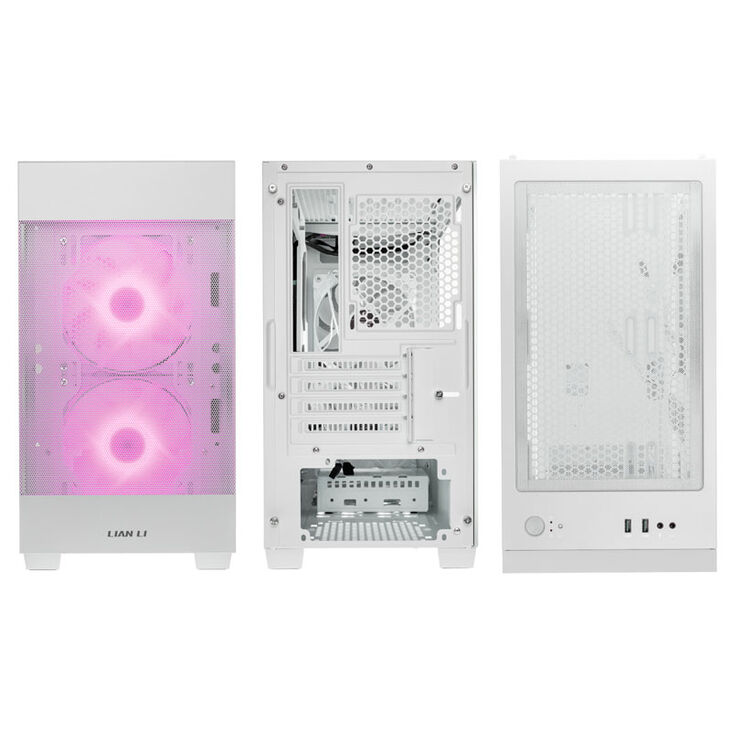 Lian Li LANCOOL 205M Mesh Micro-ATX Case, Tempered Glass - white image number 3