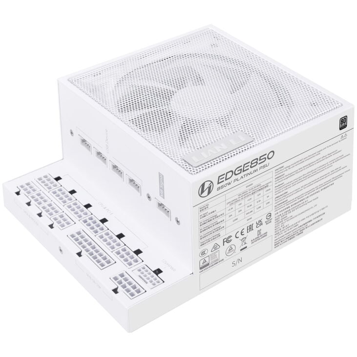 Lian Li EDGE EG0850 80 PLUS Platinum Power Supply, PCIe 5.1, ATX 3.1 - 850 Watt, White image number 2