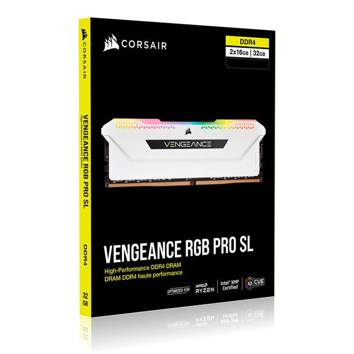 Corsair Vengeance RGB Pro SL DDR4-3600 RAM, CL18, XMP - 32 GB Dual-Kit, weiß image number 7
