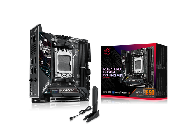 ASUS ROG STRIX B850-I Gaming WiFi Mainboard, Sockel AM5, AMD B850, Mini-ITX, DDR5 image number 0