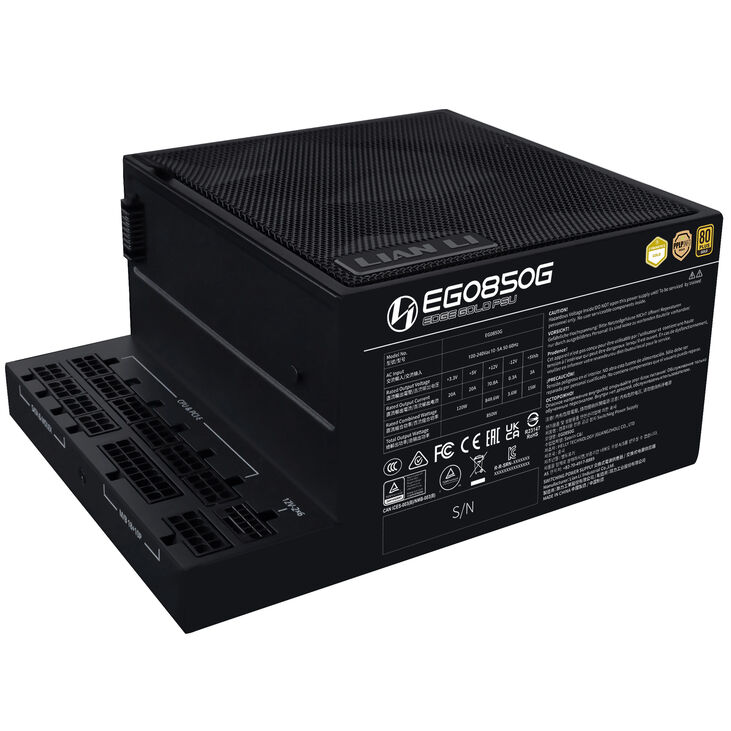 Lian Li EDGE GOLD 850 80 PLUS Gold Netzteil, PCIe 5.1, ATX 3.1 - 850 Watt, schwarz image number 1