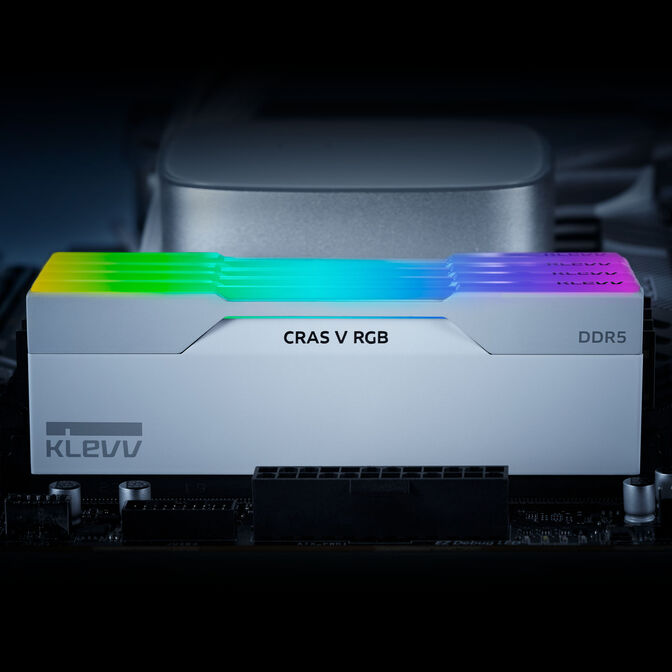 KLEVV CRAS V RGB DDR5-6400 RAM, CL32, XMP 3.0 & EXPO - 64 GB Dual-Kit, wei&szlig; image number 12