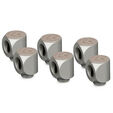 Thermal Grizzly DeltaMate Rotary Fitting - 90&deg;, Matt Nickel, 6er-Pack image number null