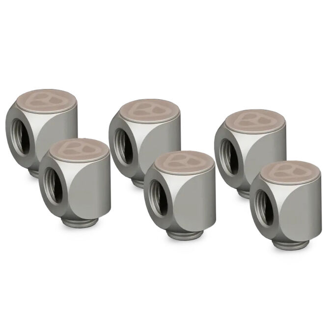 Thermal Grizzly DeltaMate Rotary Fitting - 90&deg;, Matt Nickel, 6er-Pack image number 0