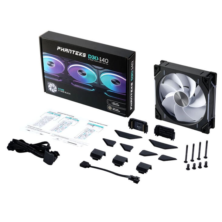Phanteks D30 PWM Reverse Airflow, D-RGB Fan - 140mm, black image number 8