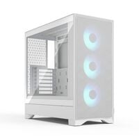 Fractal Design Pop 2 Air TG RGB PC Case, Mid Tower, ATX, Tempered Glass &ndash; including 3x 120mm RGB fans, white