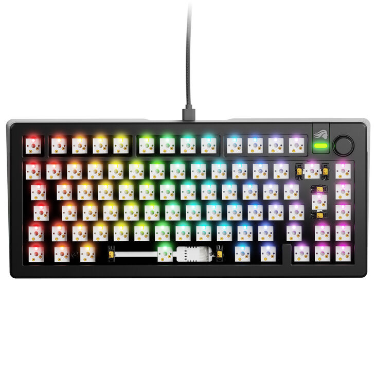 Glorious GMMK 3 75% Custom Gaming Keyboard - Barebone, ISO Layout, Black image number 1