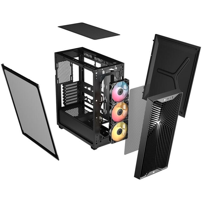 Corsair 3200D RS ARGB PC Case, Mid-Tower, ATX, Tempered Glass - Black image number 7