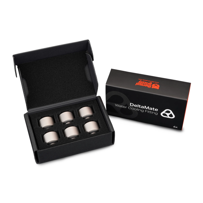 Thermal Grizzly DeltaMate Extender Fitting - MF14, matt nickel, pack of 6 image number 2
