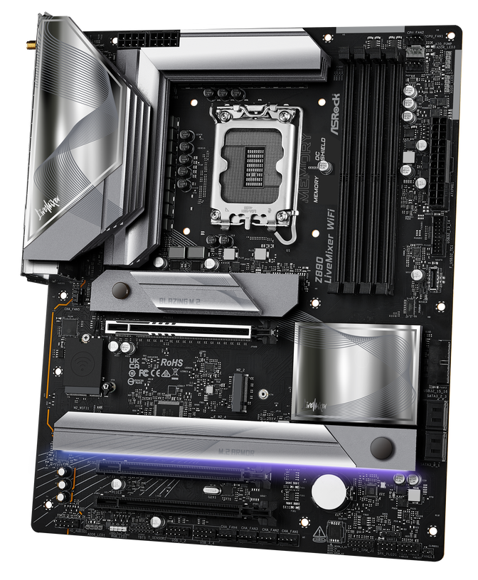 ASRock Z890 LiveMixer WiFi, Intel Z890 motherboard, socket LGA 1851, Intel Z890, ATX, DDR5 image number 2