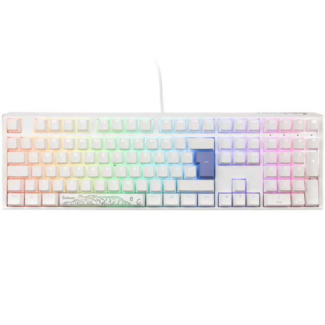 Ducky One 3 Classic Pure White Gaming Keyboard, RGB LED - MX-Clear image number 1