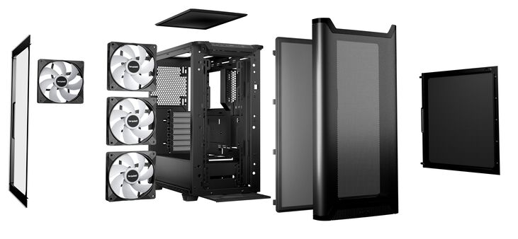 be quiet! Pure Base 501 DX PC-Gehäuse, Midi-Tower, ATX, ARGB, Tempered Glass - schwarz image number 3