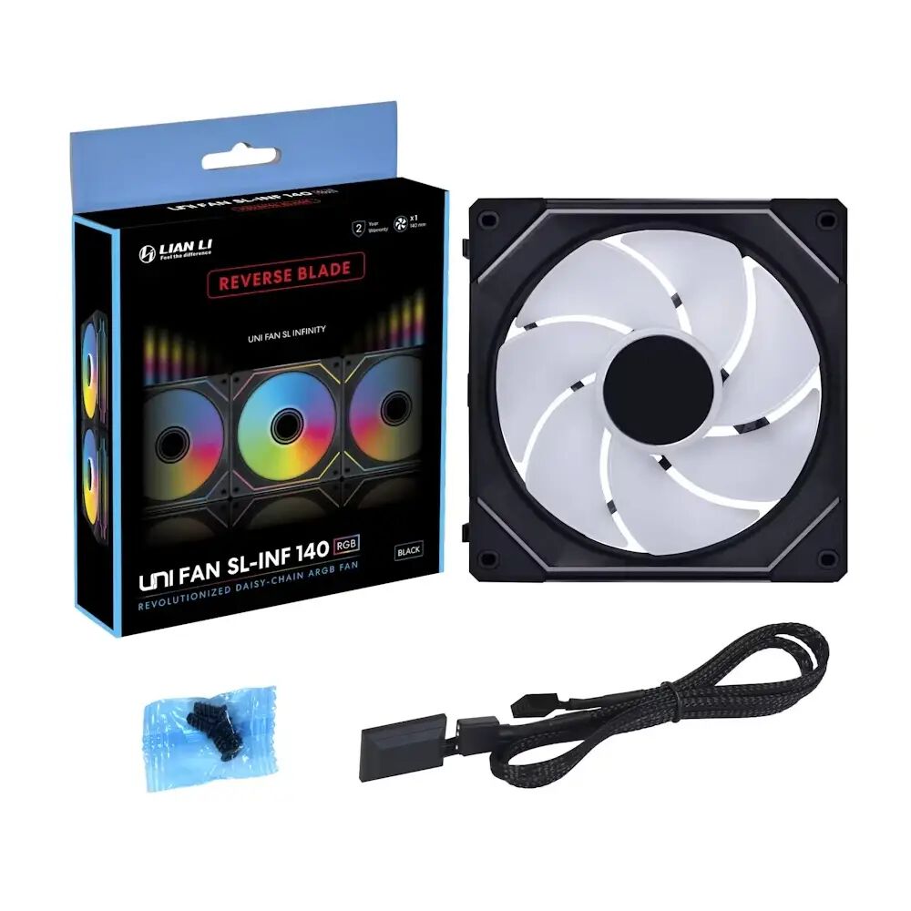 Lian Li UNI FAN SL-INF Wireless Fan, Reverse Blade, ARGB, PWM