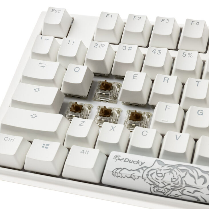 Ducky One 3 Classic Pure White Gaming Keyboard, RGB LED - MX-Brown (US) image number 4