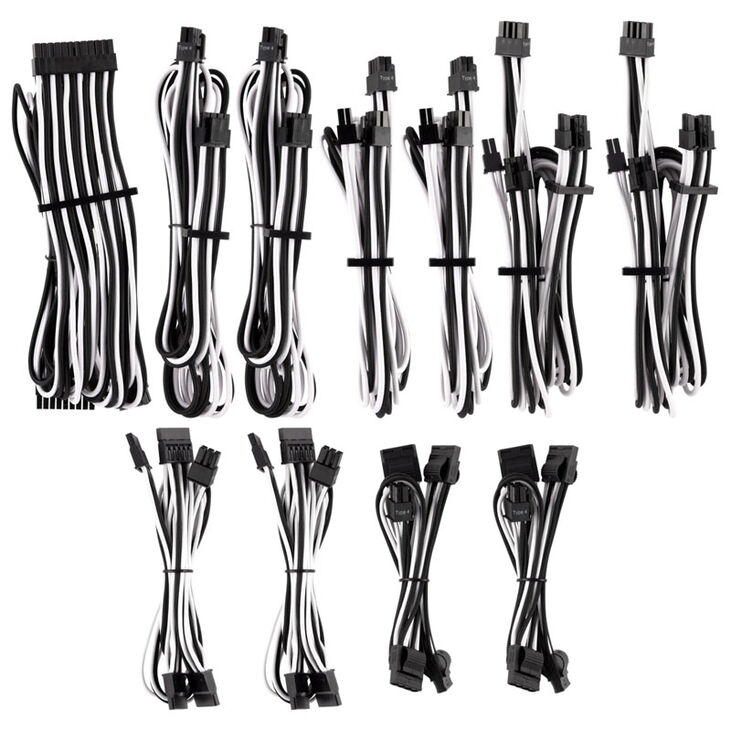 Corsair Premium Pro Sleeved Kabel-Set (Gen 4) - weiß/schwarz image number 0