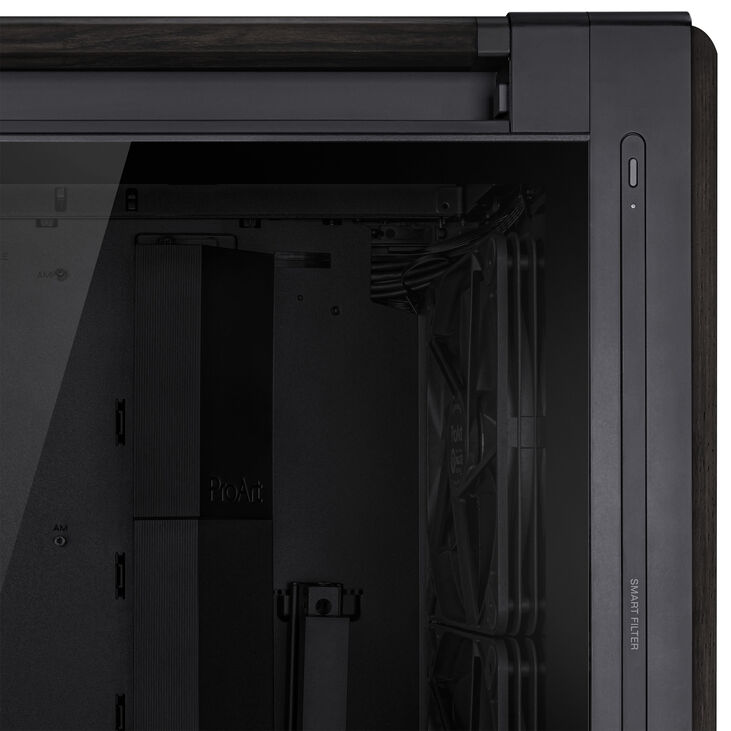 ASUS ProArt PA602 Midi-Tower PC-Gehäuse, E-ATX, Echtholz, Tempered Glass – Schwarz image number 11