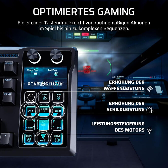 CORSAIR Galleon 100 SD Gaming-Tastatur, Full-Size, integriertes Stream Deck, Hot-Swap, DE - schwarz image number 37
