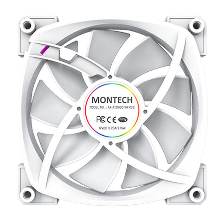 Montech AX120 PWM ARGB Lüfter - 120mm, weiß image number 4