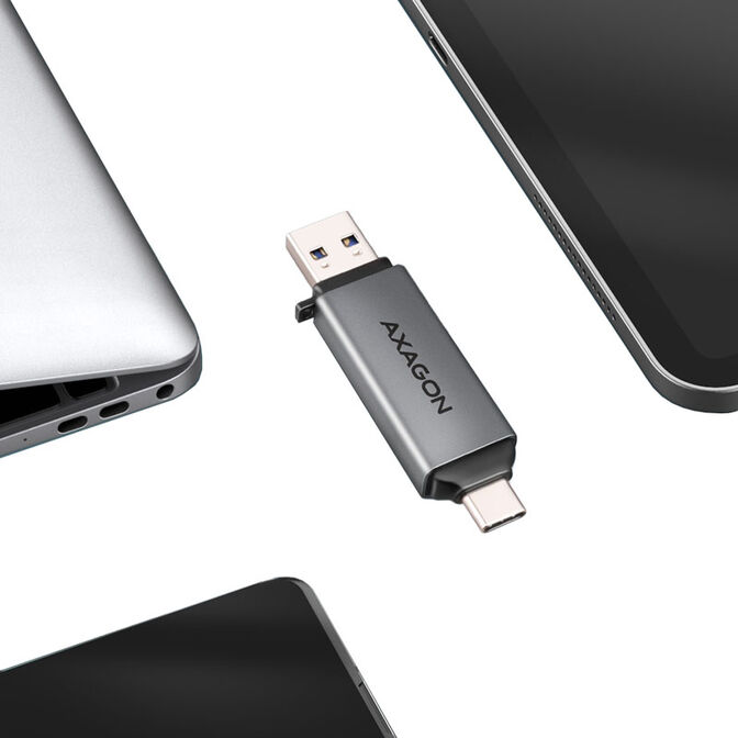 AXAGON CRE-DAC External USB 3.2 Gen1 Type-C+Type-A 2-slot SD/microSD image number 3
