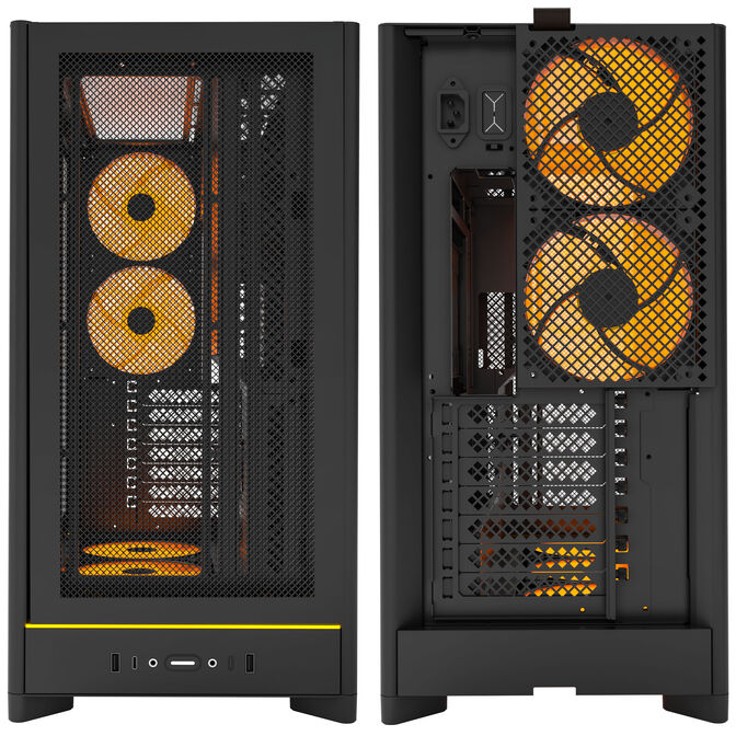 Montech HS01 PC case, midi tower, ATX, aRGB, tempered glass - black image number 6