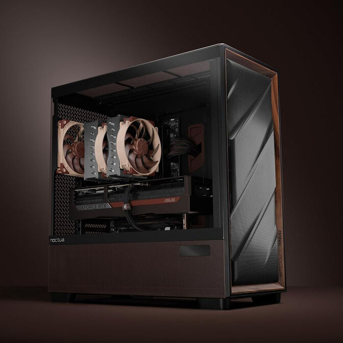 Antec Flux Pro Noctua Edition PC Case, Mid-Tower, E-ATX, Tempered Glass - Brown/Black image number 7