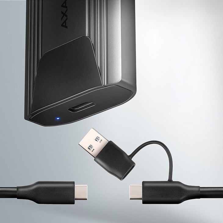 AXAGON EEM2-GTS2 M.2 enclosure, NVMe & SATA, USB-C 3.1, 10 Gbit/s - dark grey image number 4