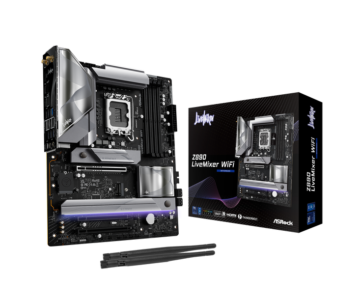 ASRock Z890 LiveMixer WiFi, Intel Z890 Mainboard, Sockel LGA 1851, Intel Z890, ATX, DDR5 image number 0