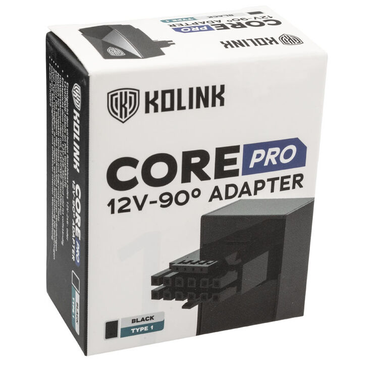 Kolink Core Pro 12V-2x6 90 Grad Adapter - Typ 1, schwarz image number 7
