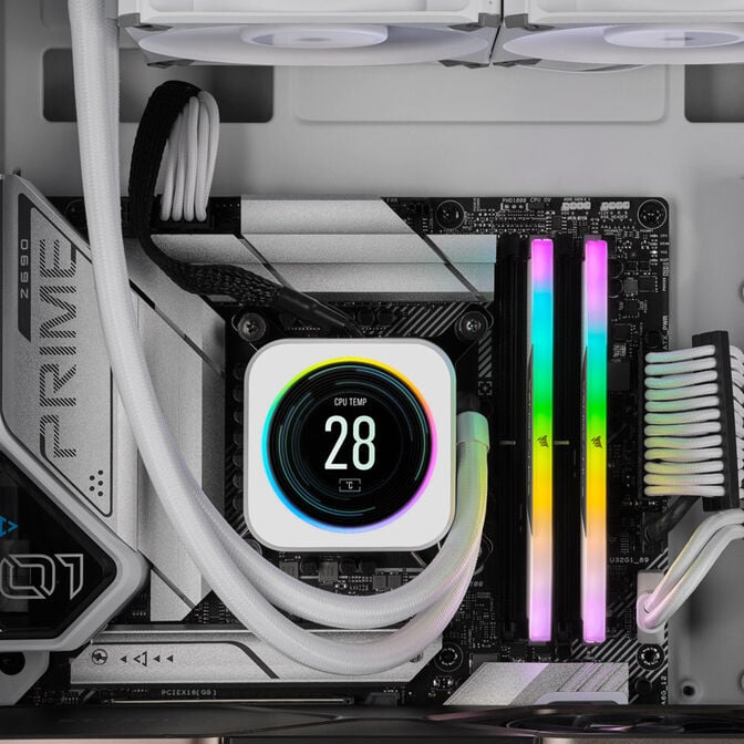 Corsair Vengeance RGB DDR5-6000 RAM, CL30, XMP, EXPO - 32GB Dual-Kit, wei&szlig; image number 6