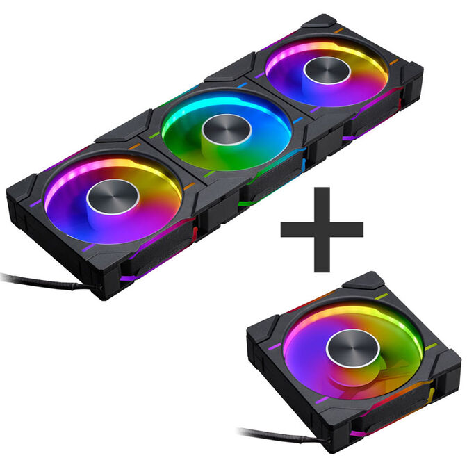 PHANTEKS D30 PWM Regular Airflow D-RGB Fan - 120mm, black + 3-pack image number 0