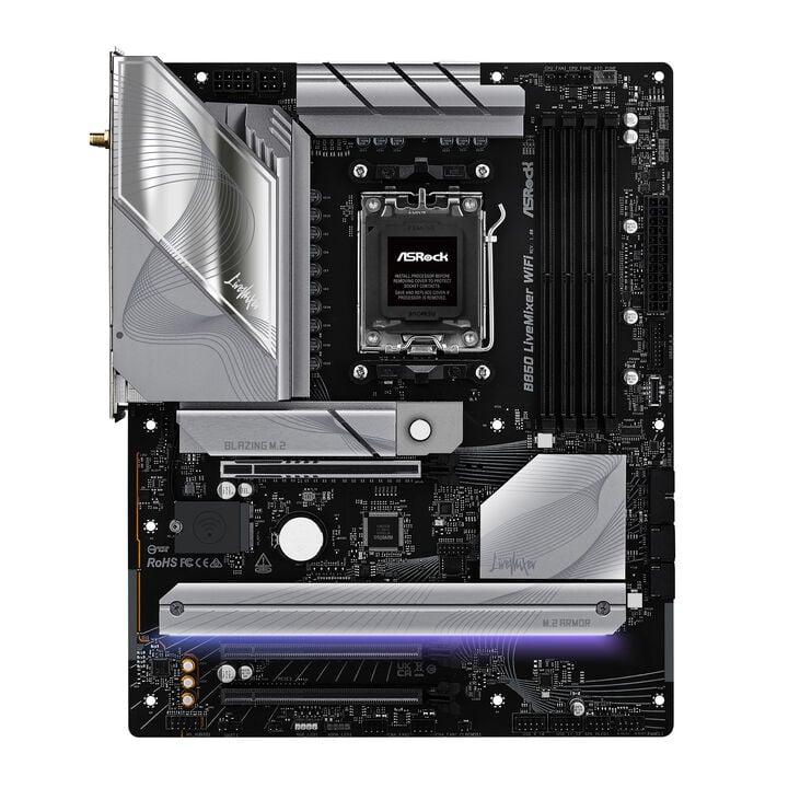 ASROCK B850 LiveMixer WiFi motherboard, socket AM5, AMD B850, ATX, DDR5 image number 4