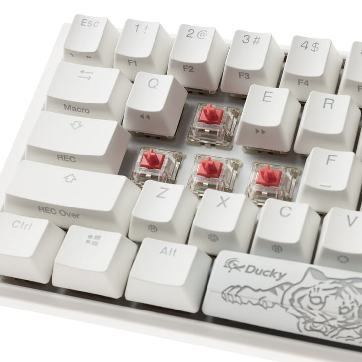 Ducky One 3 Classic Pure White SF Gaming Keyboard, RGB LED - MX-Silent-Red (US) image number 4