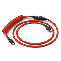 Glorious Coiled Cable Crimson Red, USB-C auf USB-A Spiralkabel - 1,37m, rot/schwarz