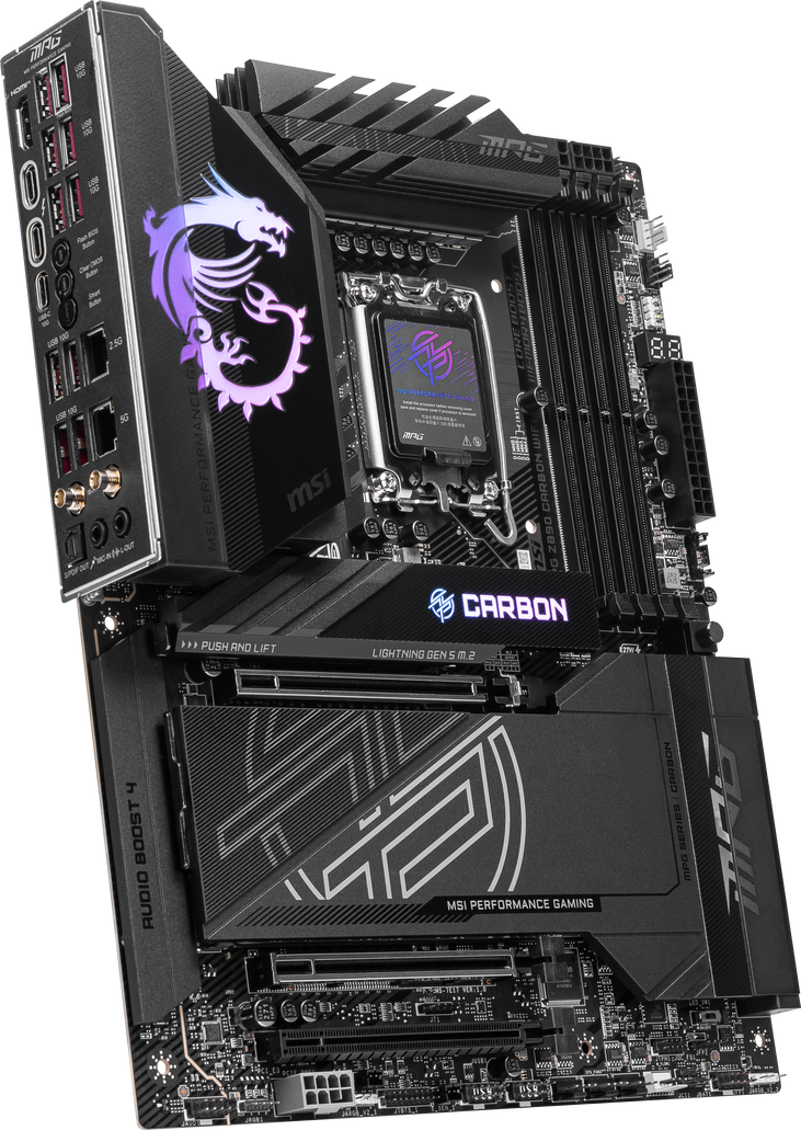 MSI MPG Z890 Carbon WIFI motherboard, LGA 1851 socket, Intel Z890, ATX, DDR5 image number 1
