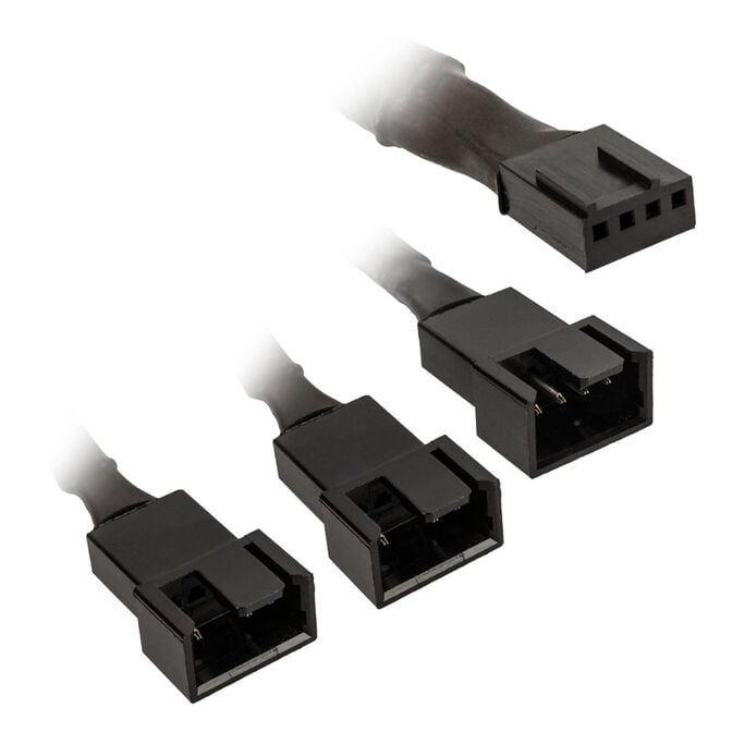 Kolink 1-3 PWM Fan Splitter Cable - 35 cm, braided, black image number 0